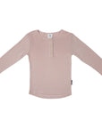 Cotton Modal Henley Top Dusty Pink