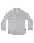 Cotton Modal Long Sleeve Polo Grey Marle