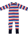 Stripes Zip Onesie Blue