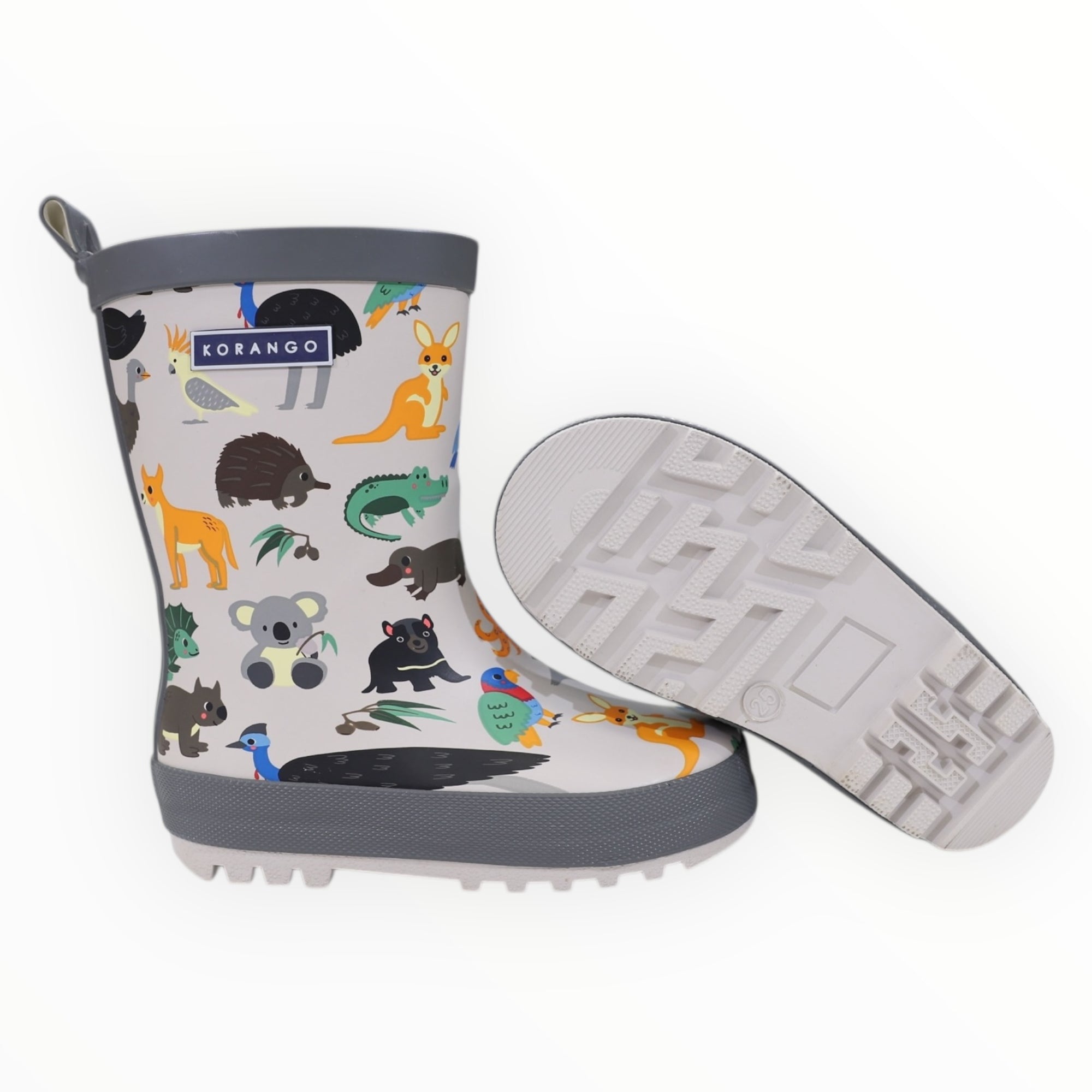 Australian Animal Printed Gumboot Grey