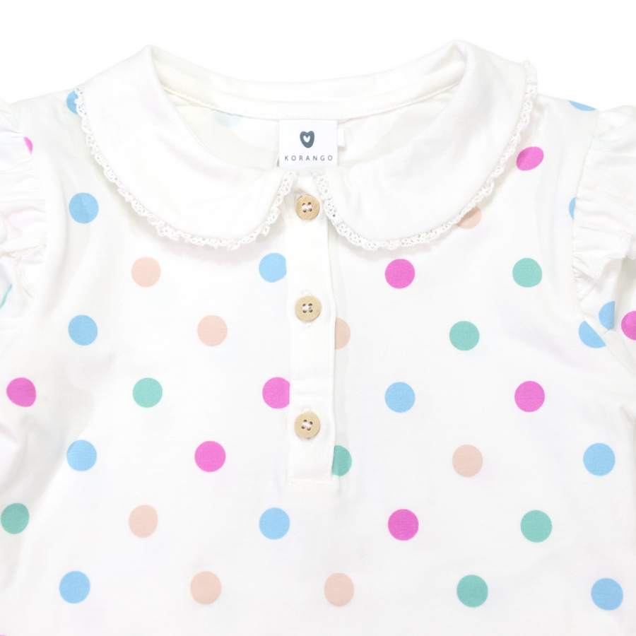 Collared Frill Top Beige