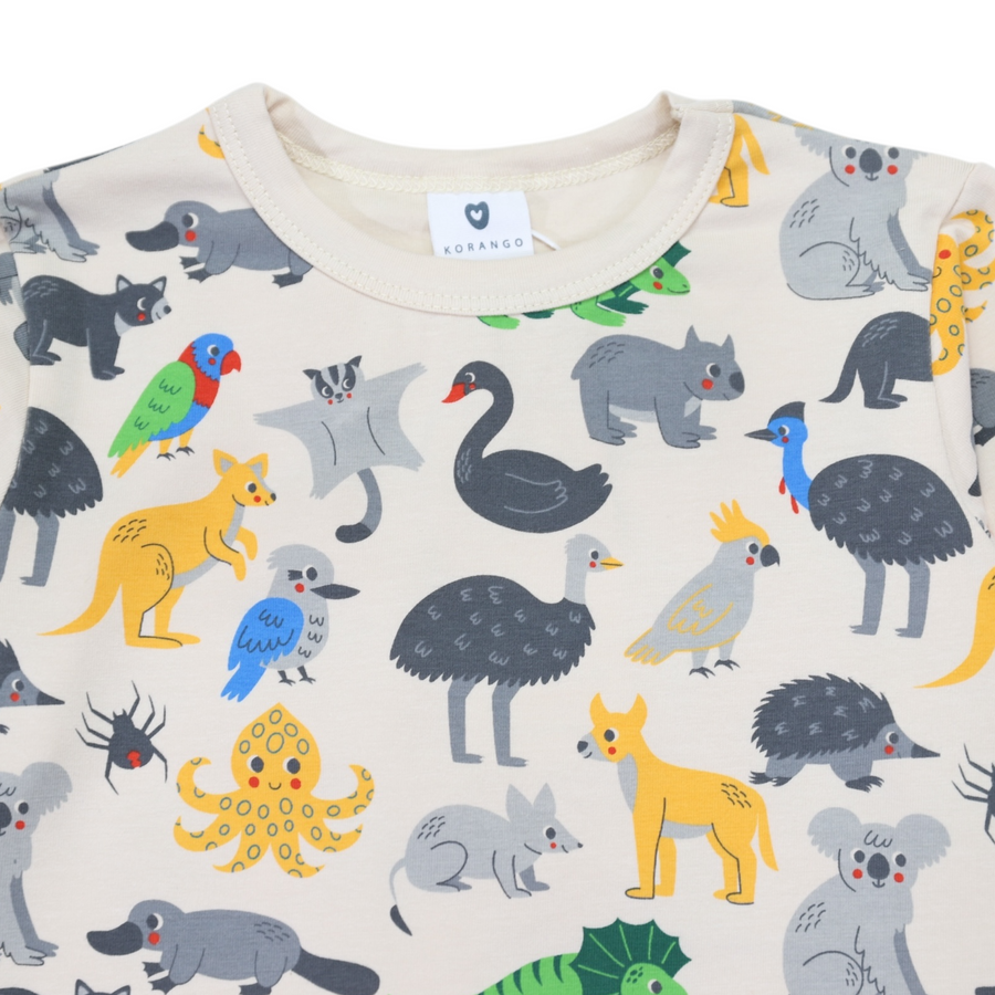 Australian Animal Tee Beige