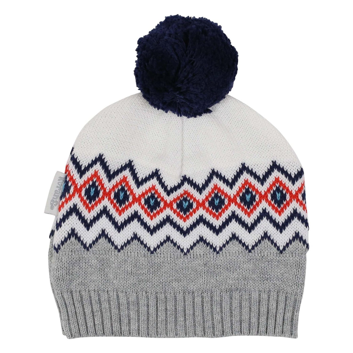 Pattern Knit Beanie Grey