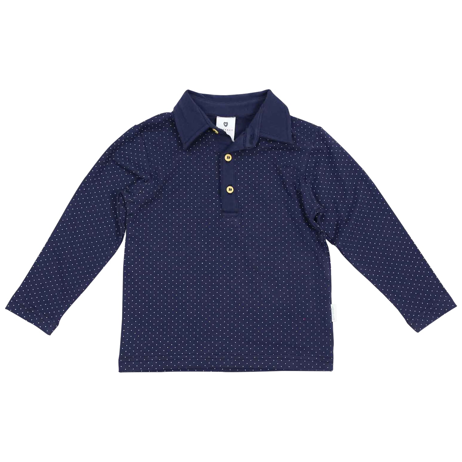 Long Sleeve Top with Collar Navy