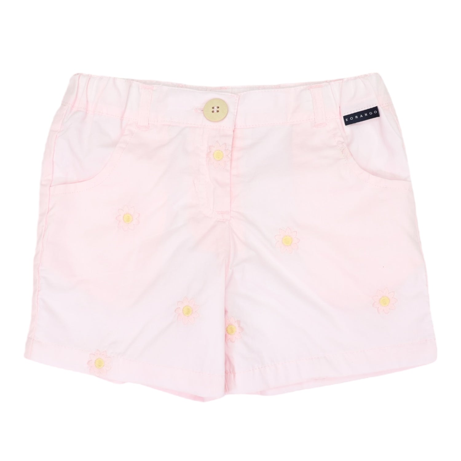 Flower Embroidered Short Light Pink