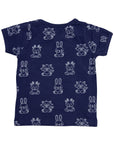 Organic Cotton Short Sleeve Top Navy Print