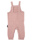 Textured Knit Overalls Dusty Pink
