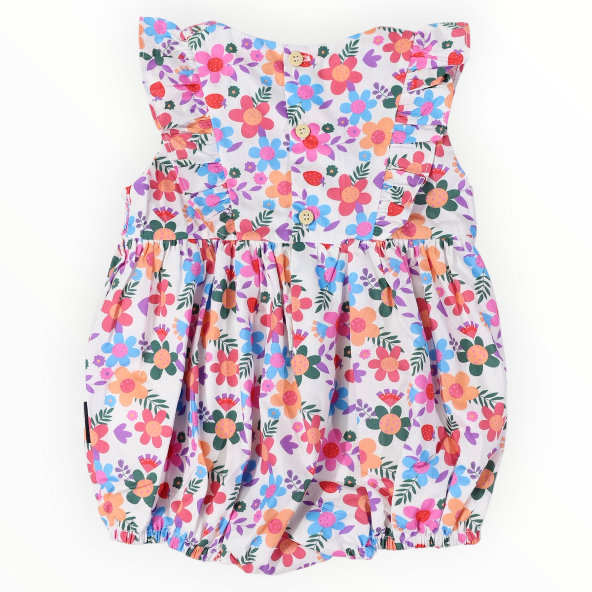 Smocked Bold Floral Sunsuit