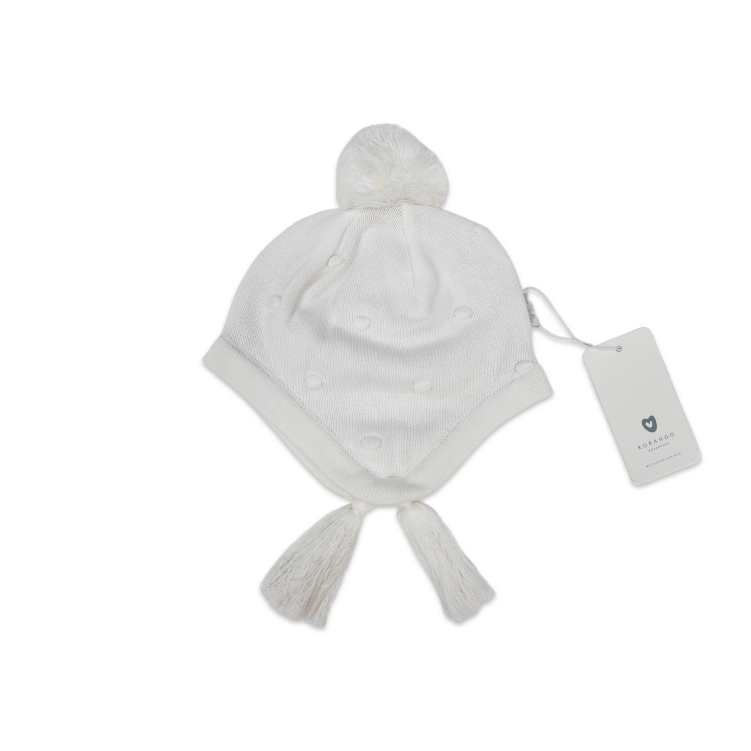 Textured Spot Knit Beanie Cream