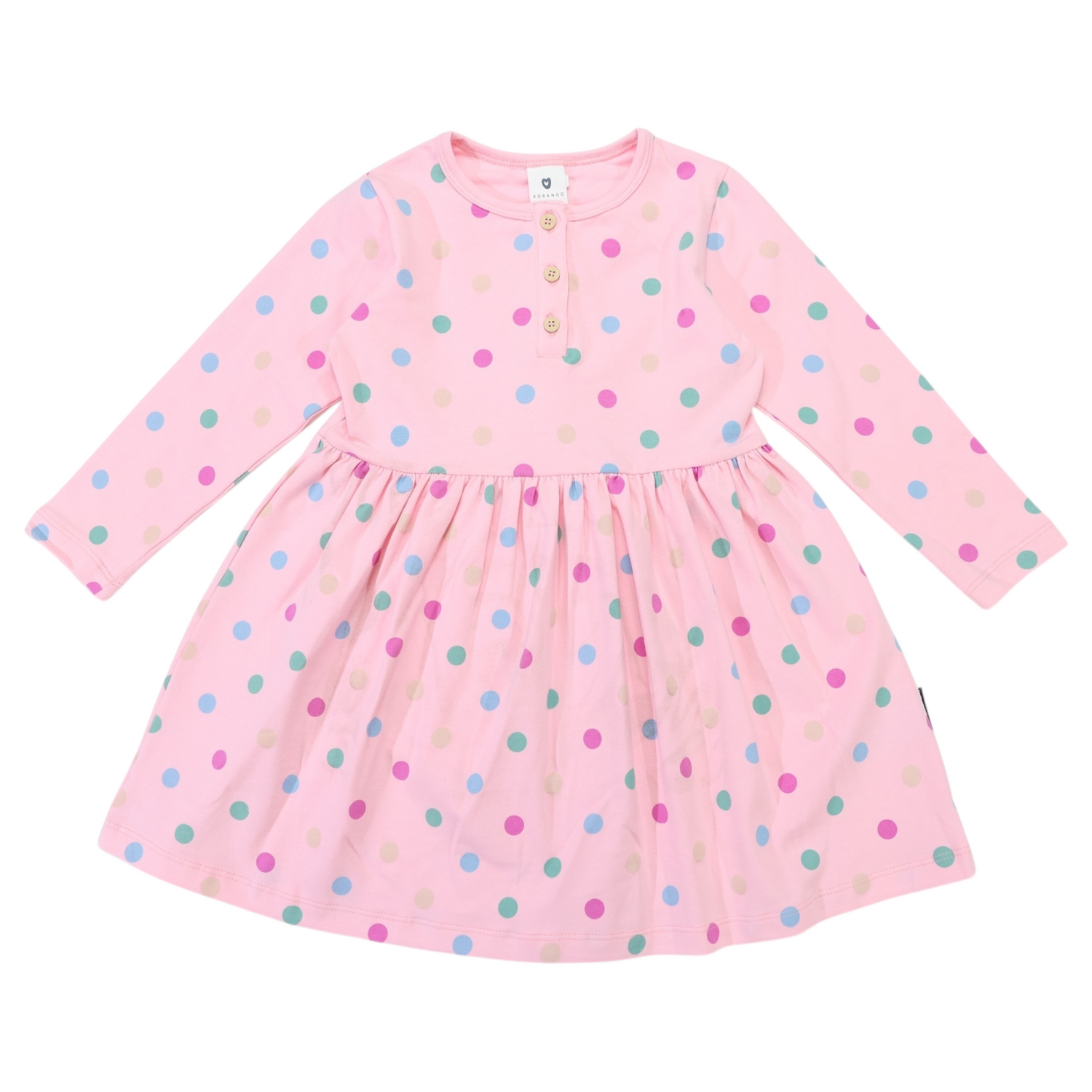 Polkadot Cotton Dress Pink