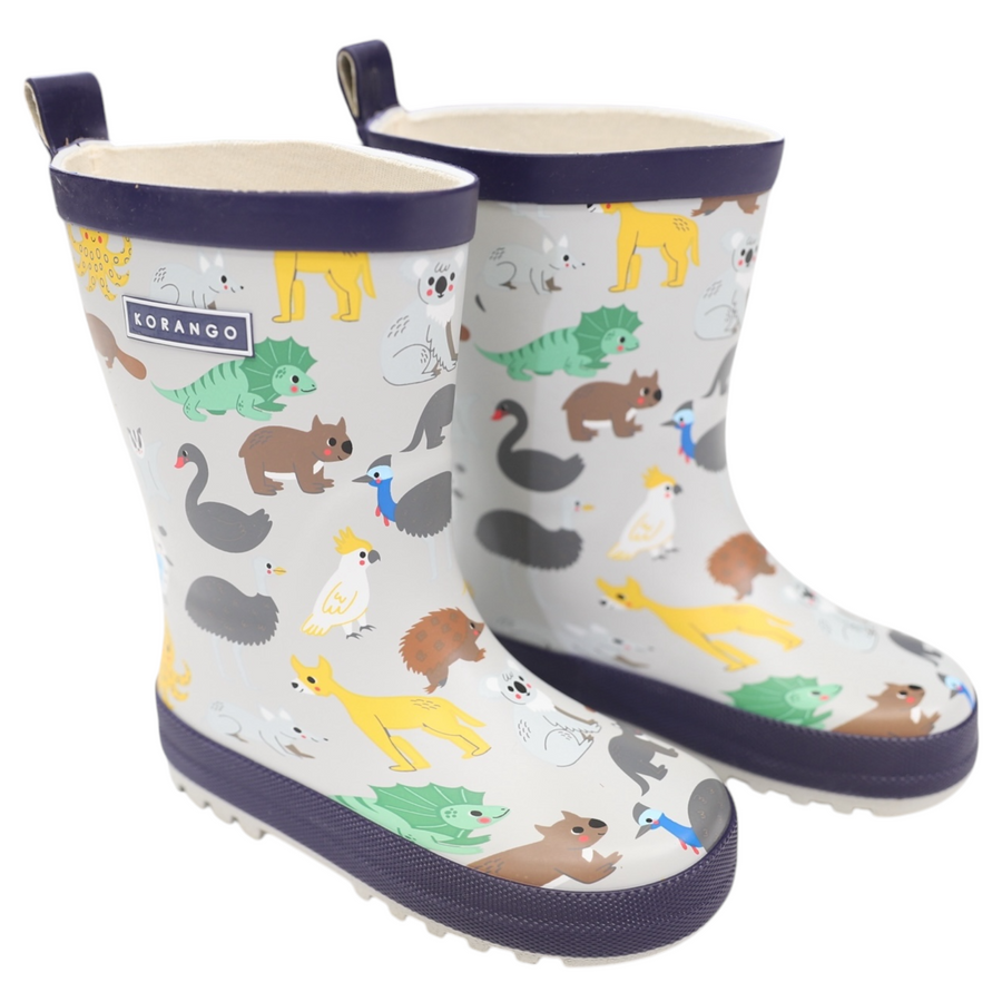 Australian Animal Gumboot Beige