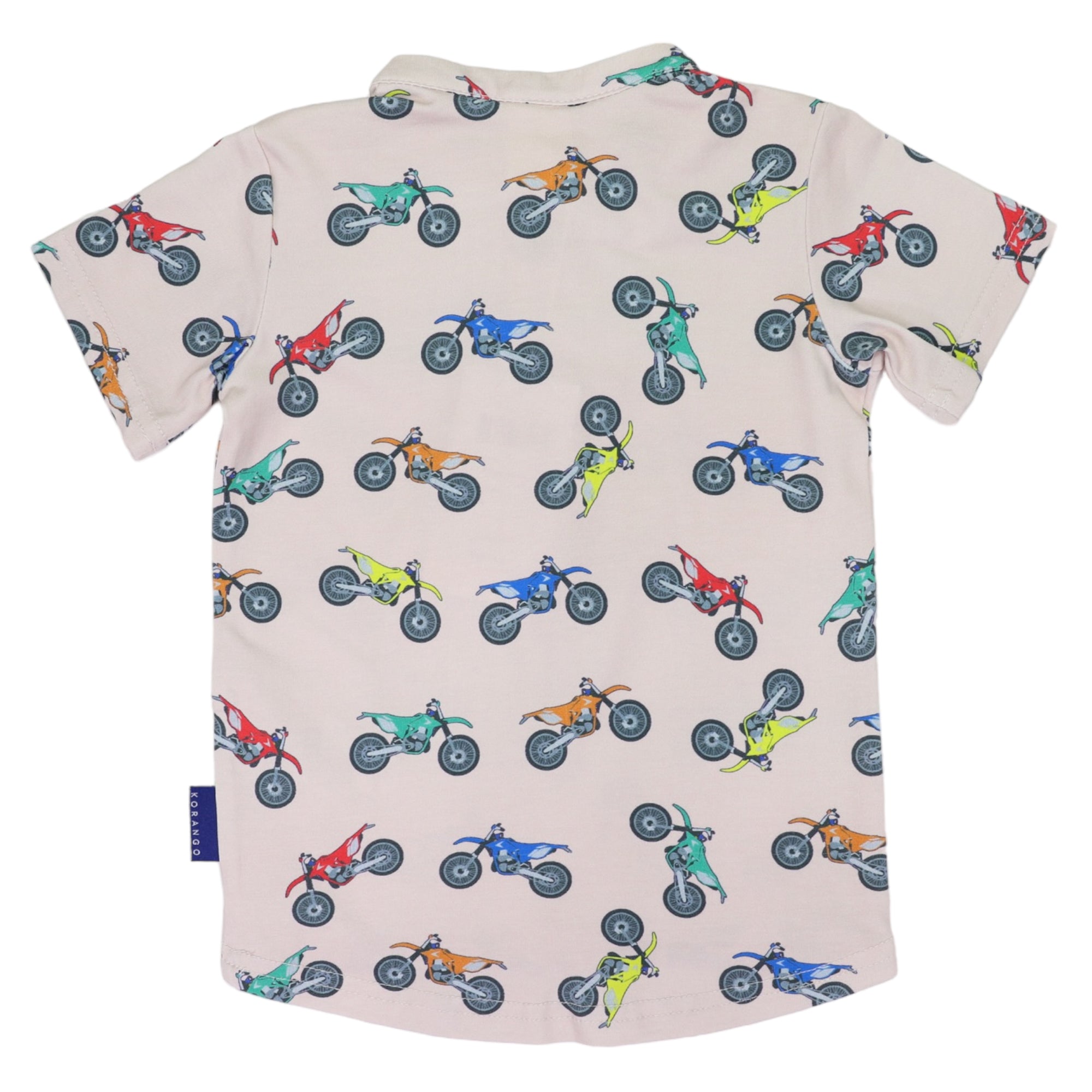 Motor Bike Print Henley Tee Tapioca