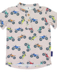 Motor Bike Print Henley Tee Tapioca