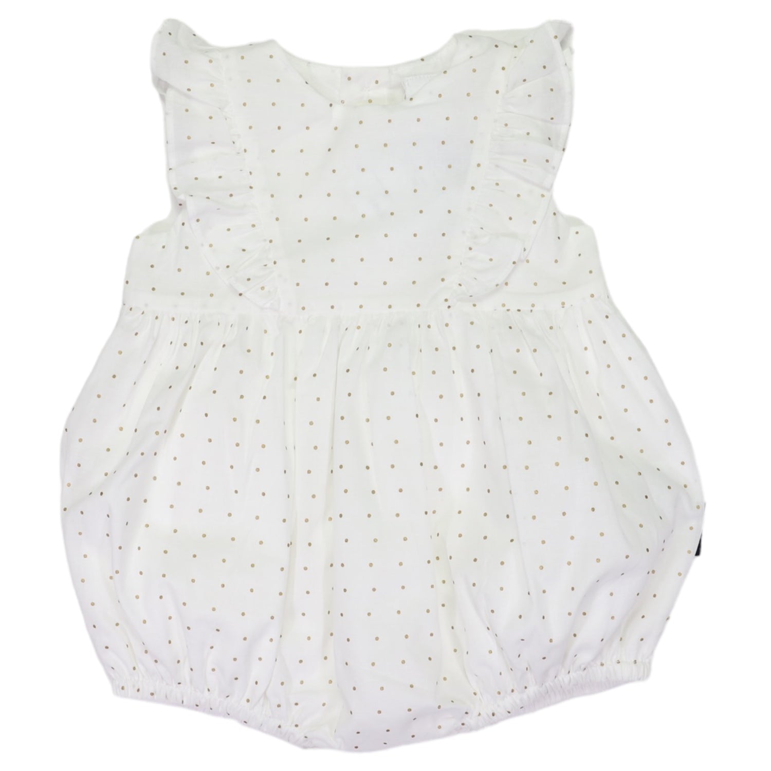 Gold Spot Frill Sunsuit White