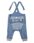 Denim Knit Overalls Light Denim