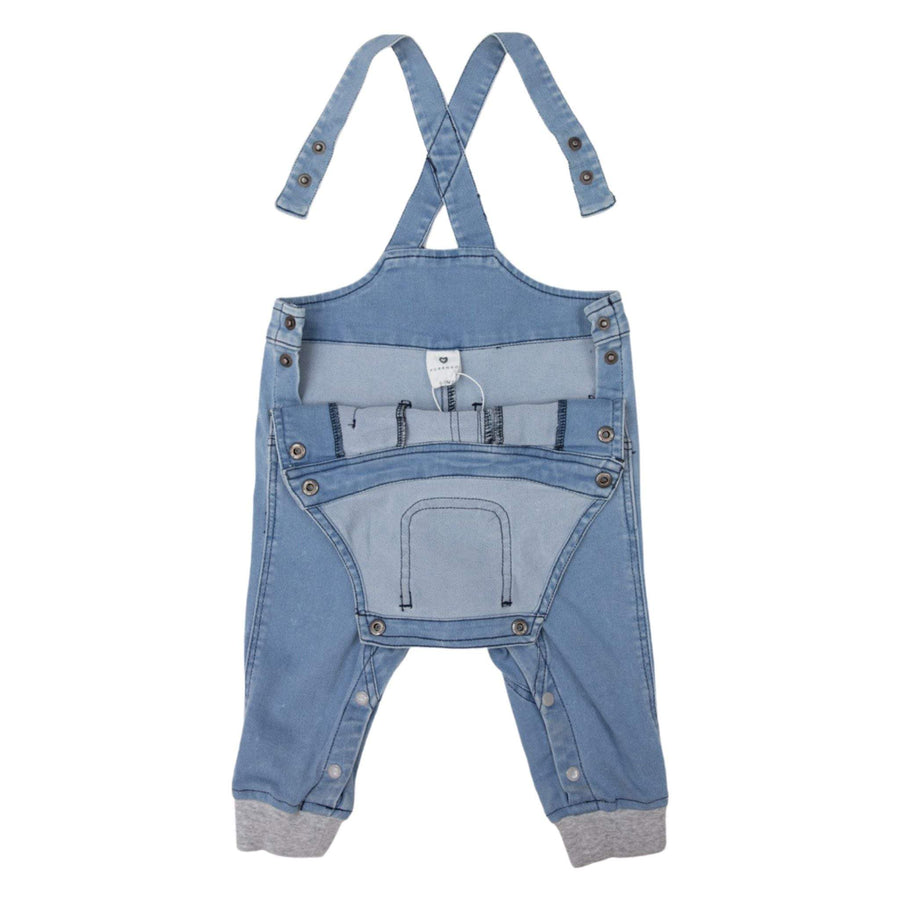 Denim Knit Overalls Light Denim