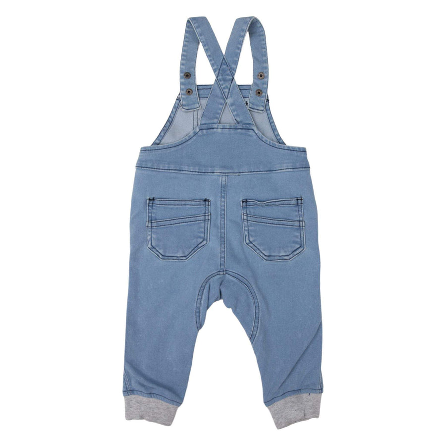 Denim Knit Overalls Light Denim