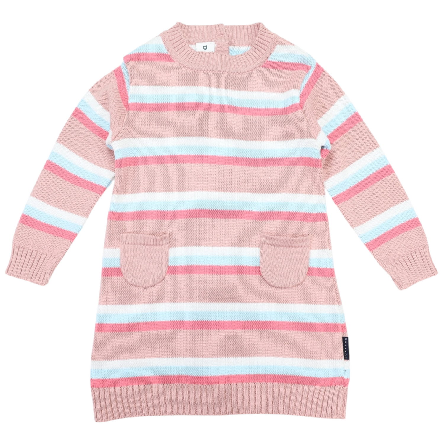 Striped Knit Dress Dusty Pink