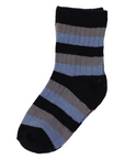 Ribbed Socks 5pk Plain with Navy Stripe