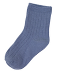 Ribbed Socks 5pk Plain with Navy Stripe