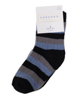 Ribbed Socks 5pk Plain with Navy Stripe