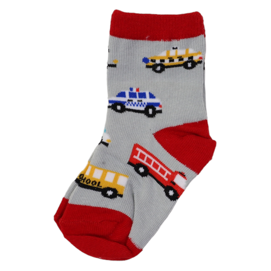 Cars & Dinosaur Socks 3pk Assorted