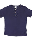 Short Sleeve Cotton Modal Henley Tee Navy