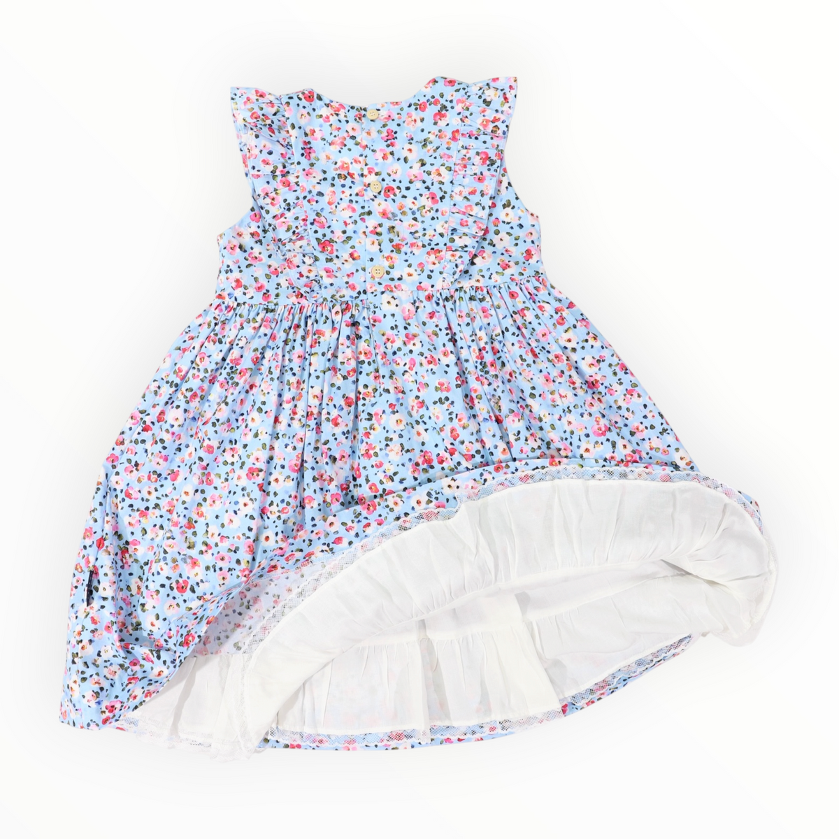 Floral Smocked Dress Blue