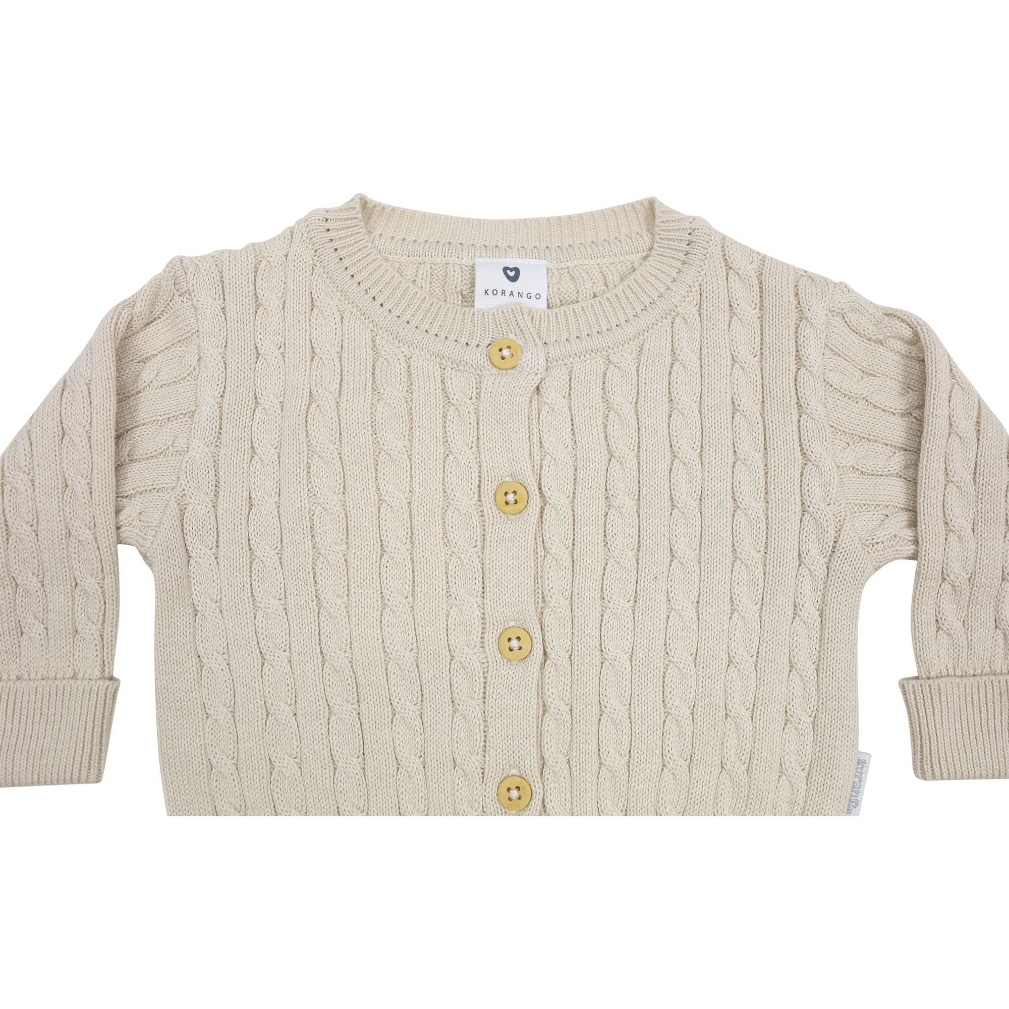 Cable Knit Cardigan Beige