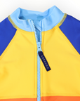 Colour Block Zip Rash Suit