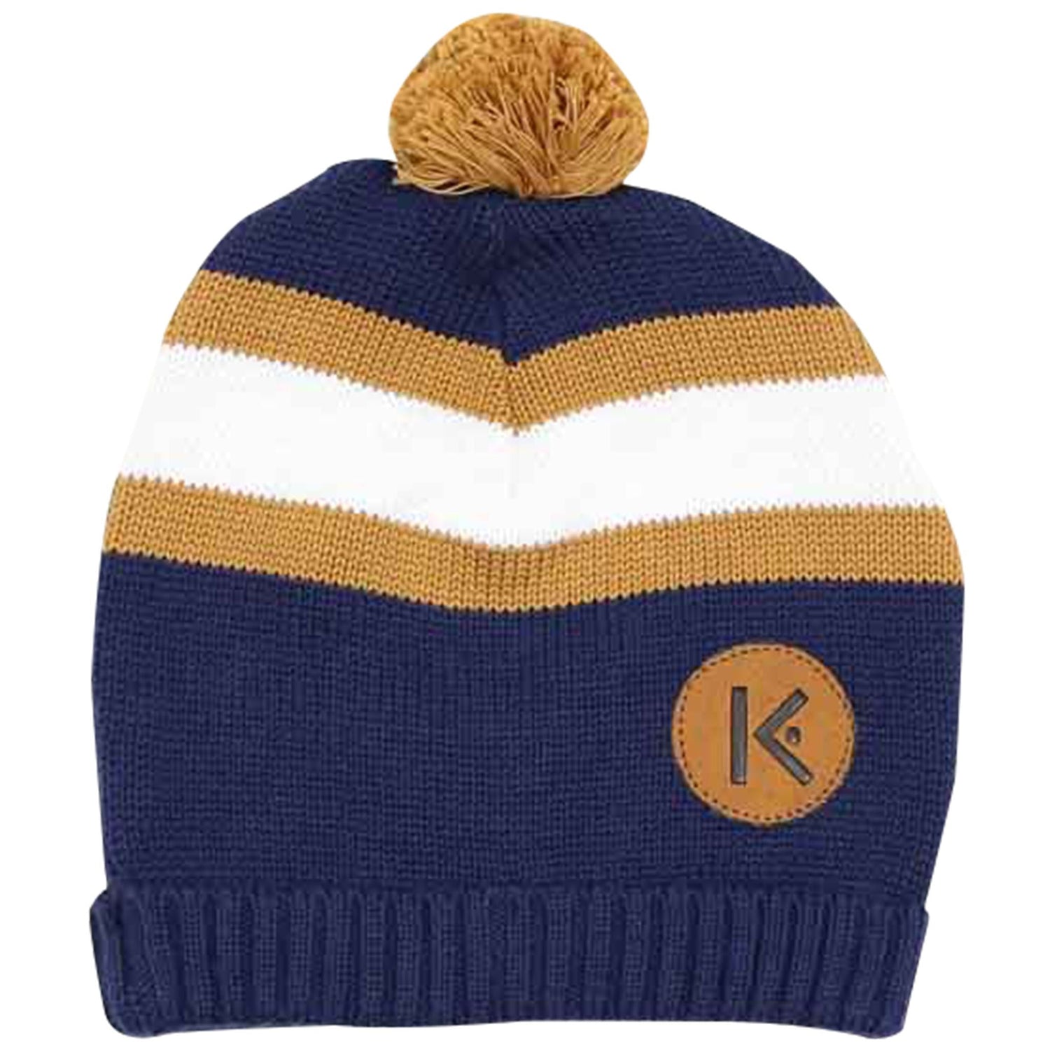 Classy Knit Beanie Mustard Stripe
