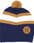 Classy Knit Beanie Mustard Stripe