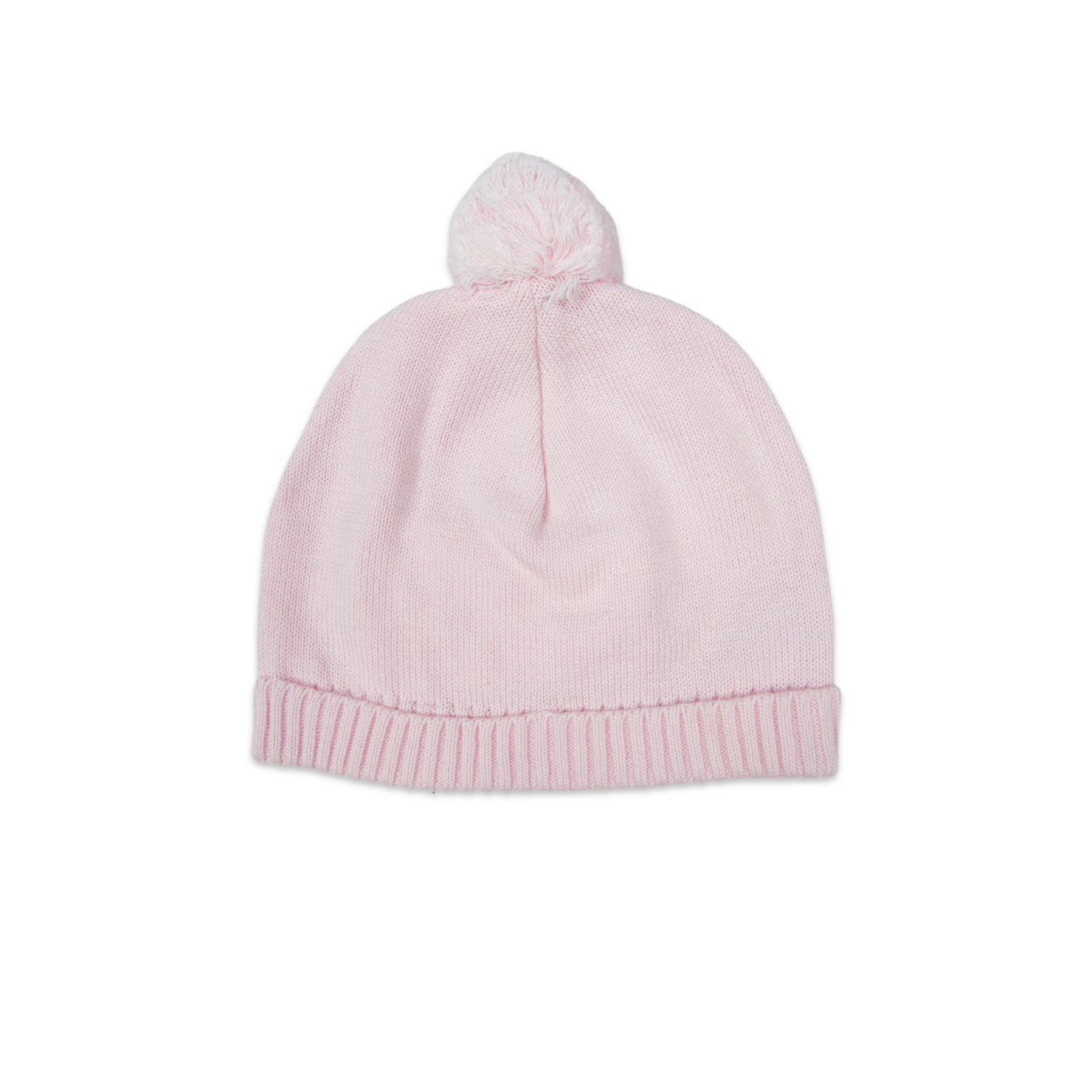 Knitted Beanie Pink with Pom