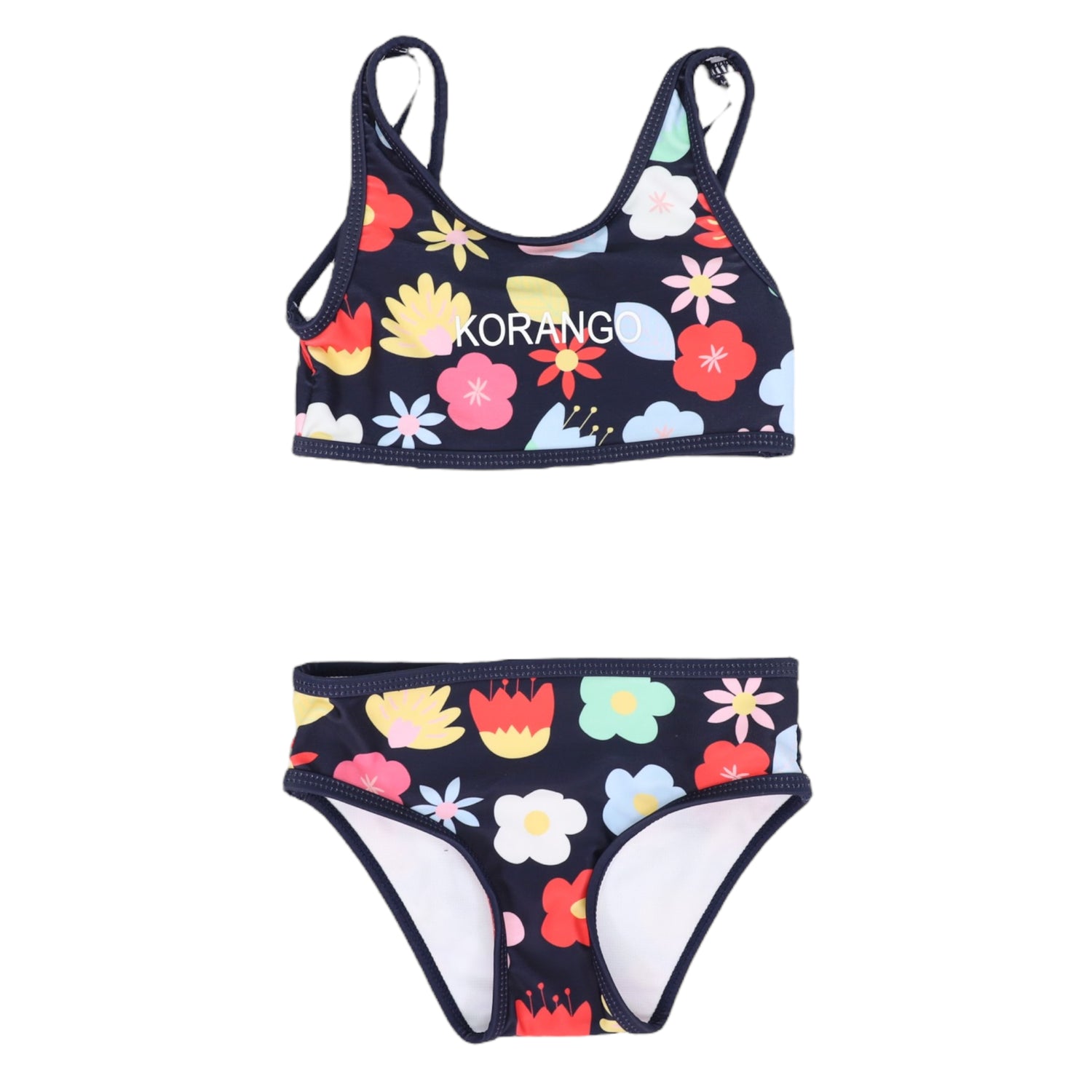 Flower Swim Crop Set Navy