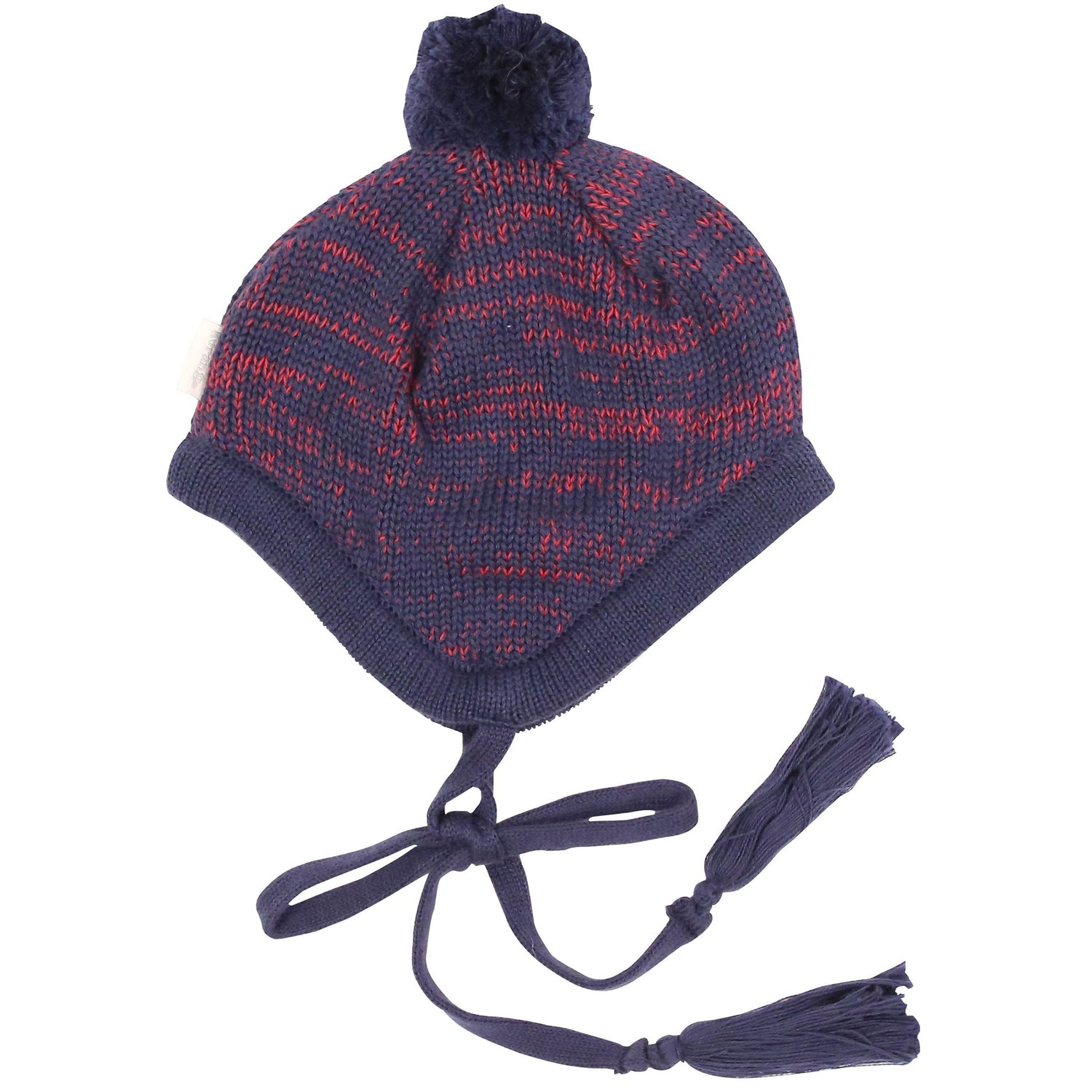 Fleck Knit Beanie Red & Navy