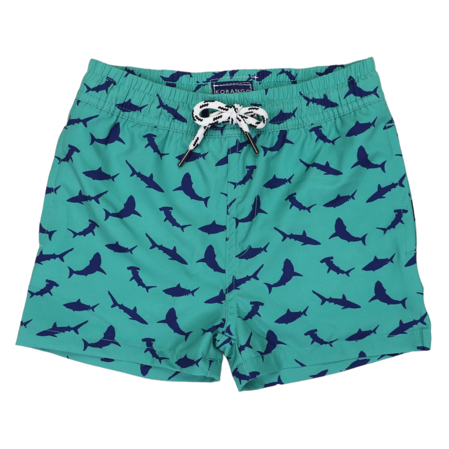 Shark Print Quick Dry Recycled 4 Way Stretch Boardies Green