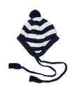 Lined Knit Beanie White Stripe