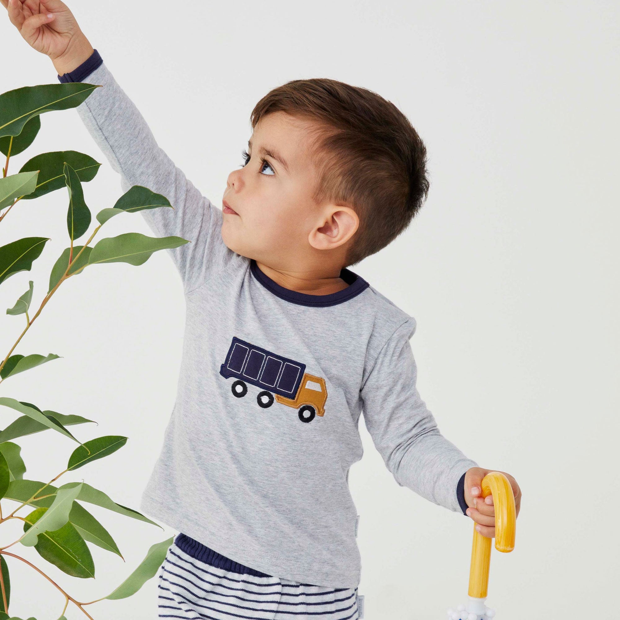 Long Sleeve Top with Truck Navy