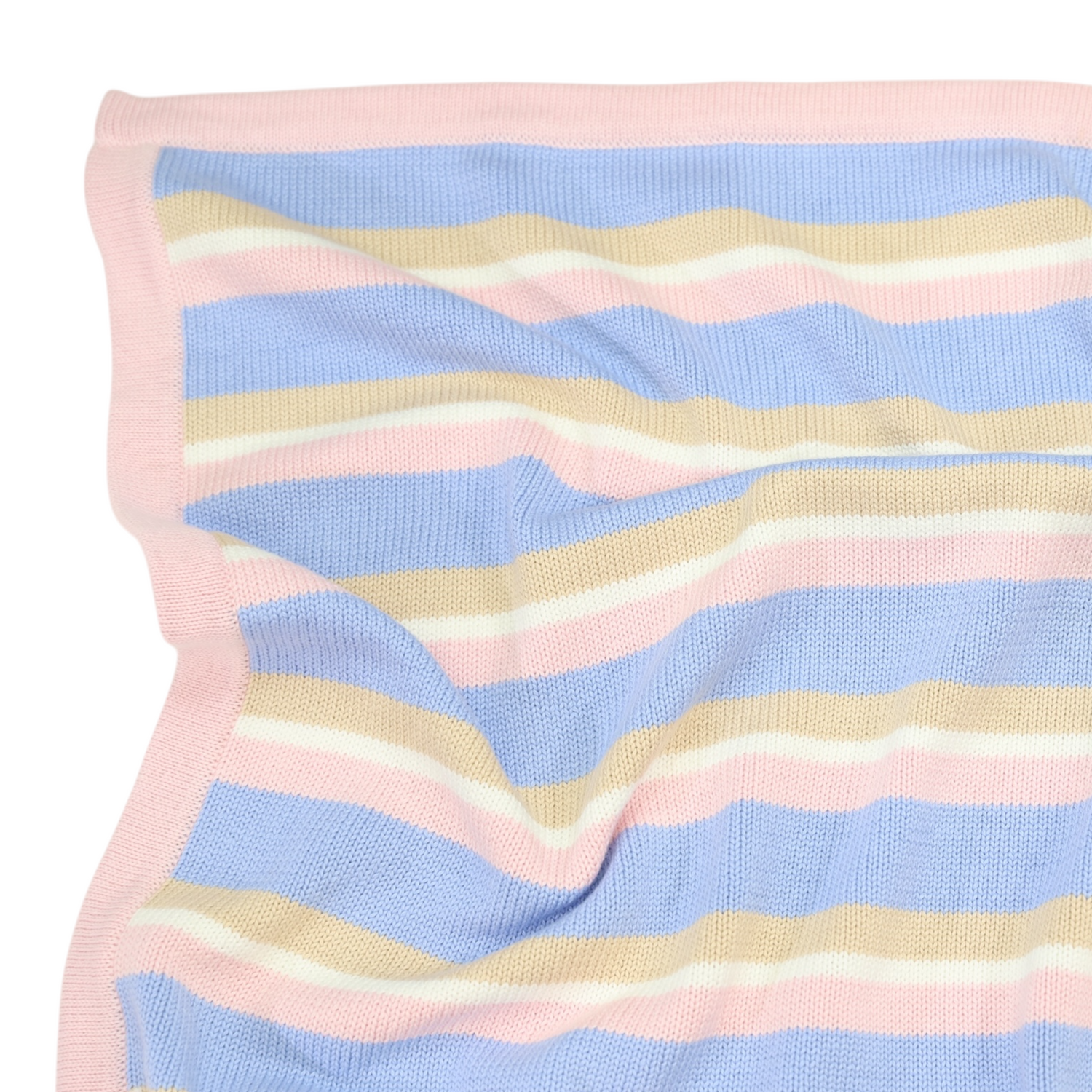 Stripe Knit Blanket Blue
