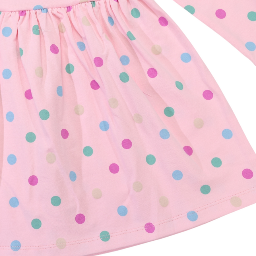 Polkadot Cotton Dress Pink