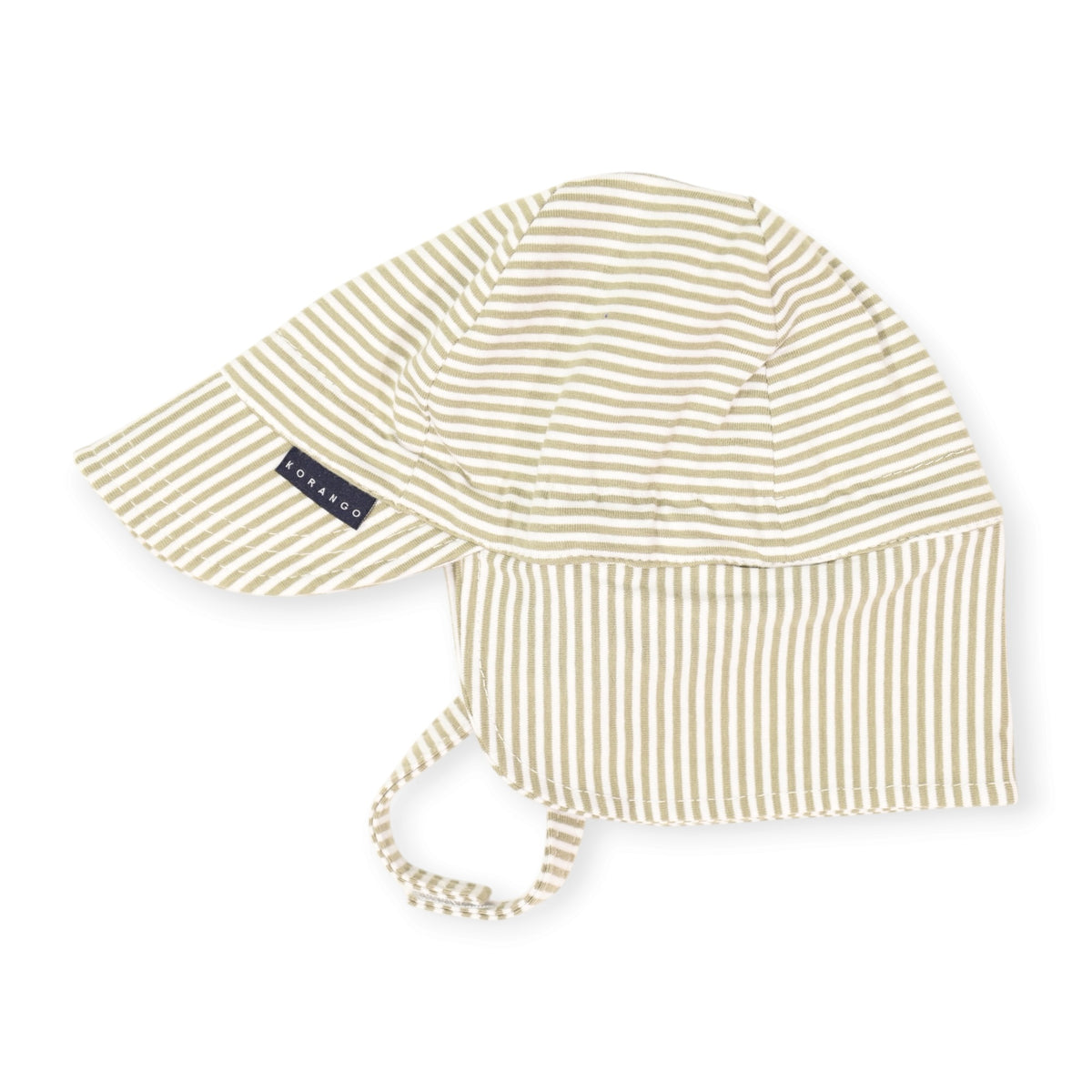 Cotton Legionnaires Sun Hat Olive Stripe