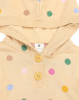 Polkadot Knit Dress Beige