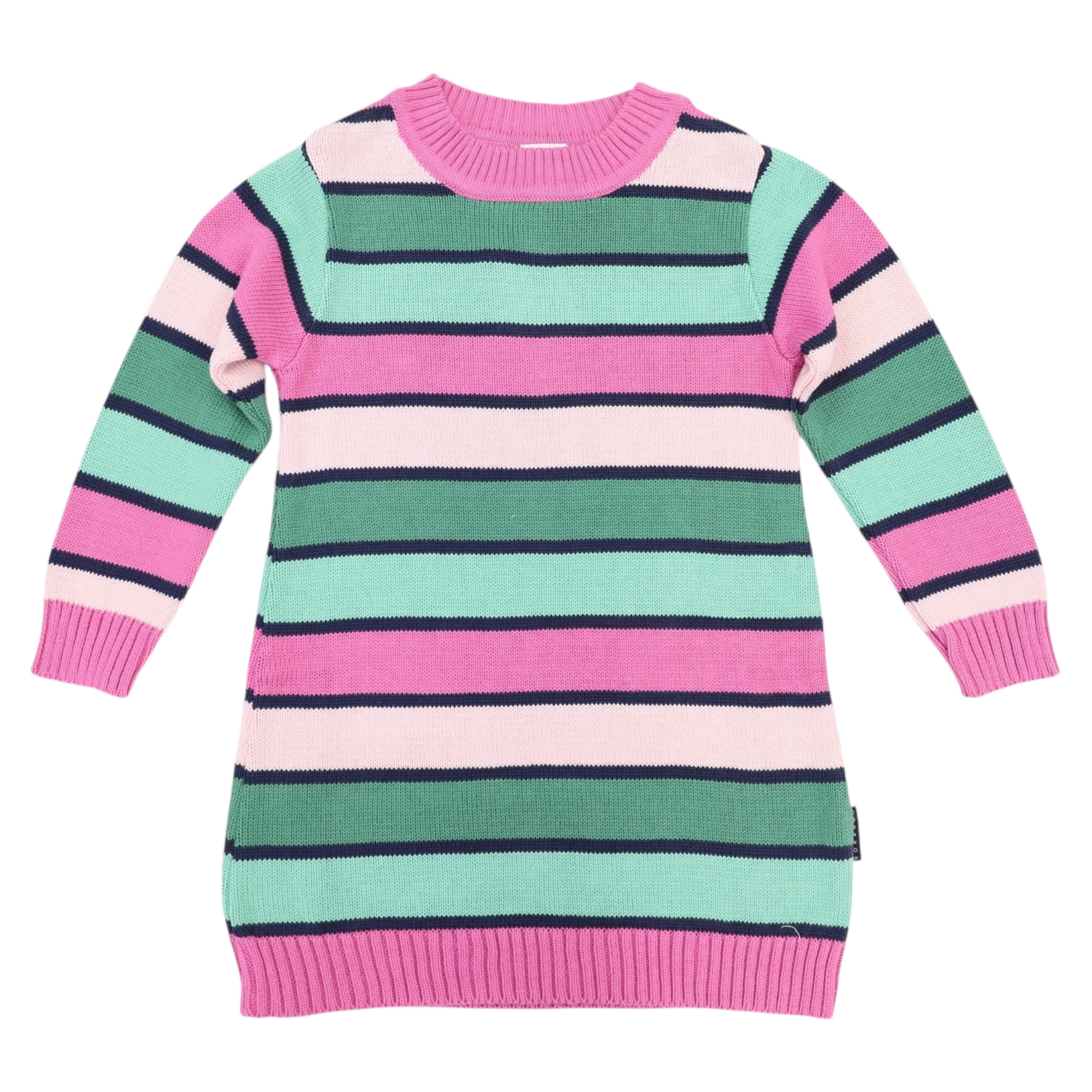 A-line Striped Knit Dress Green Korango A-line Striped Knit Dress Green Korango