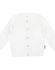 Cardigan with Engraved Korango Buttons White