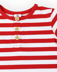 Girls Henley Tee Red