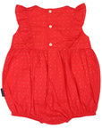 Gold Spot Frill Sunsuit Red