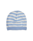 Striped Knit Beanie Baby Blue & White