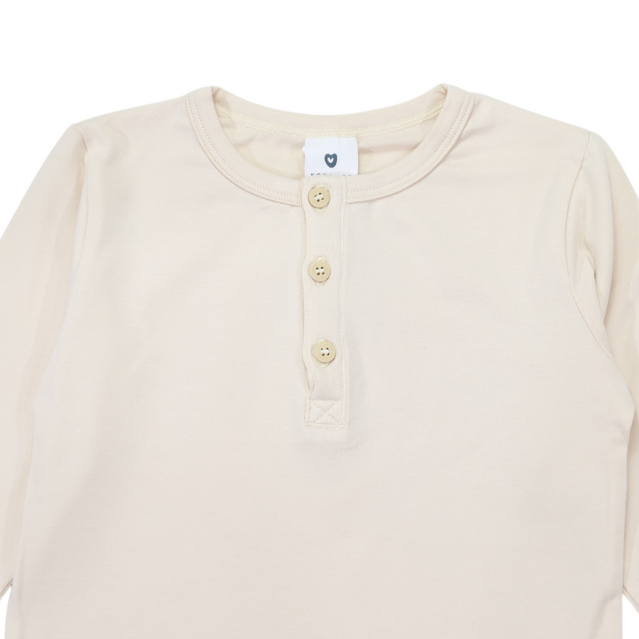Essential Henley Tee Beige