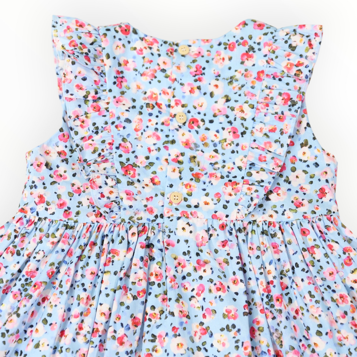 Floral Smocked Dress Blue