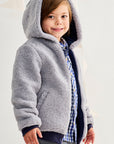 Lined Sherpa Zip Jacket Grey